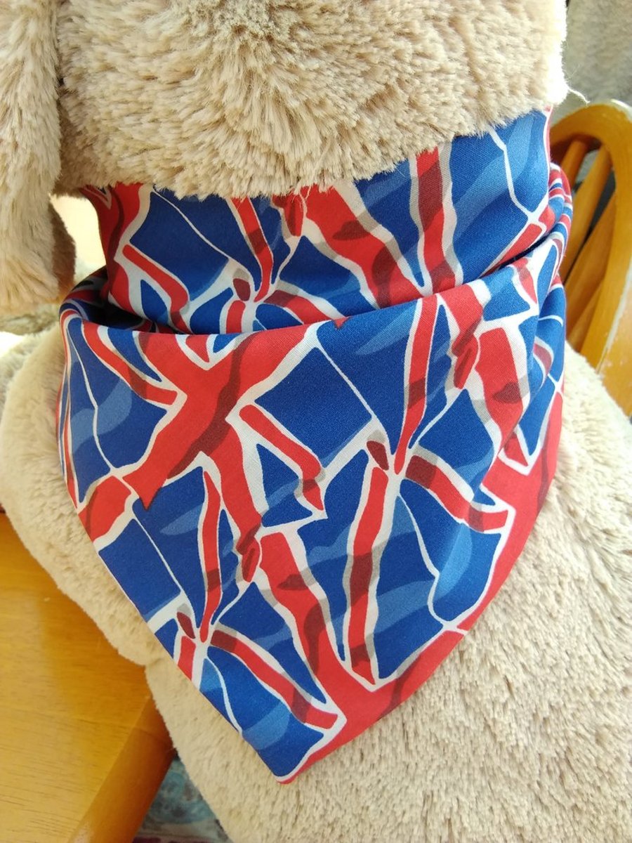 Dog Bandana British Flag Small with Snap Fasteners