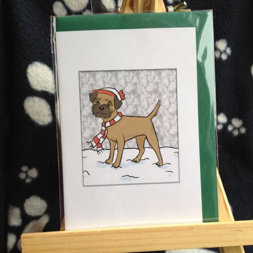 Border Terrier Christmas Card