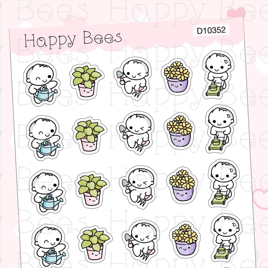 Gardening Doodles - Cute Water Plants Planner Stickers D10352