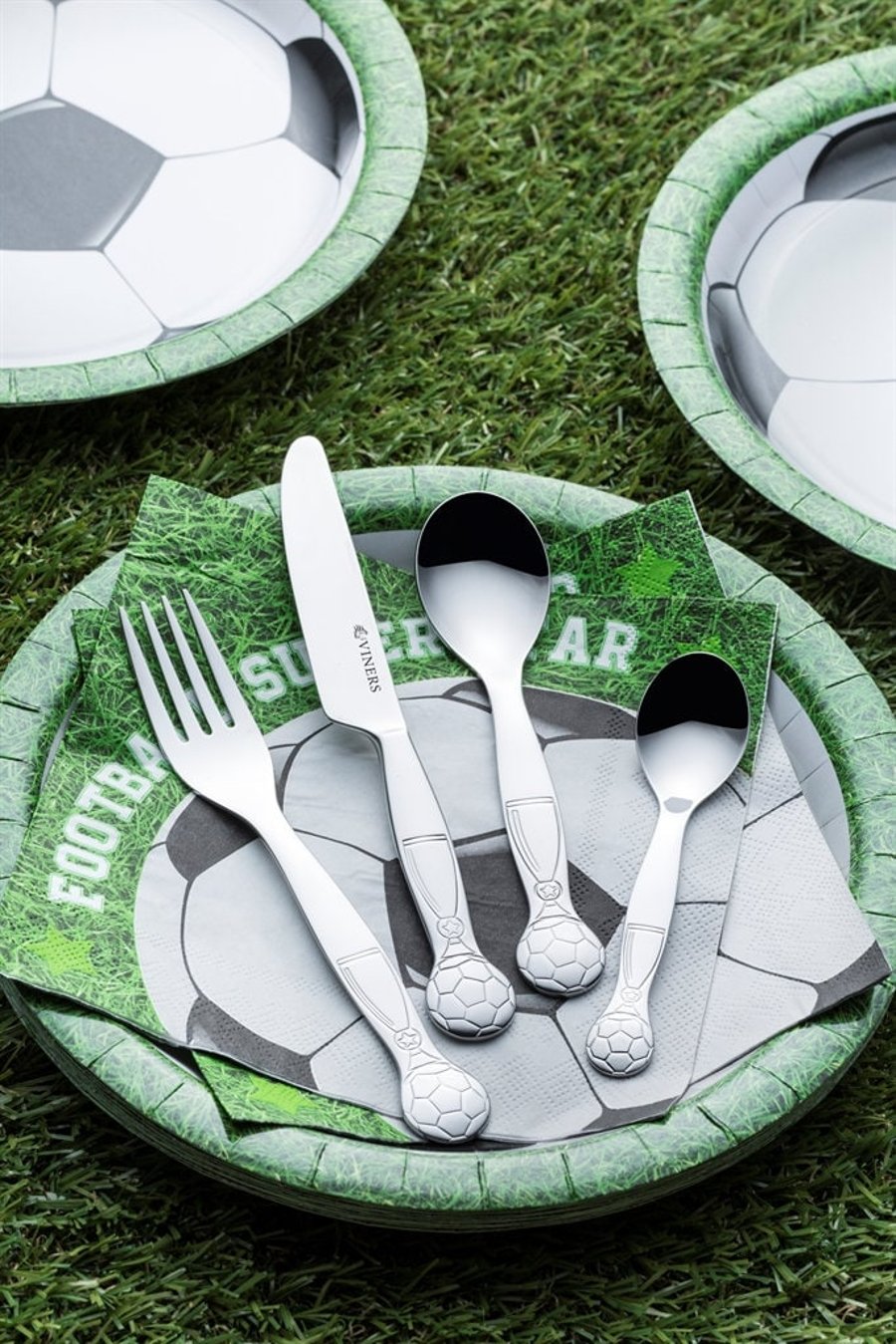 Personalised Engraved Childrens Football Cutlery Set in Presentation Box