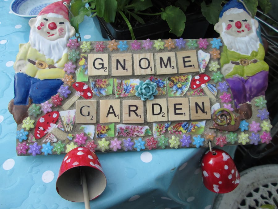 Mosaic Gnome plaque
