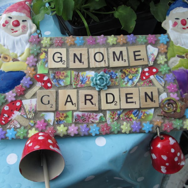 Mosaic Gnome plaque
