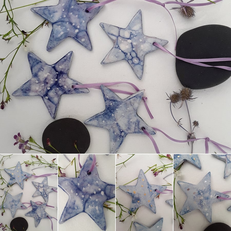 Semi-porcelain star decoration