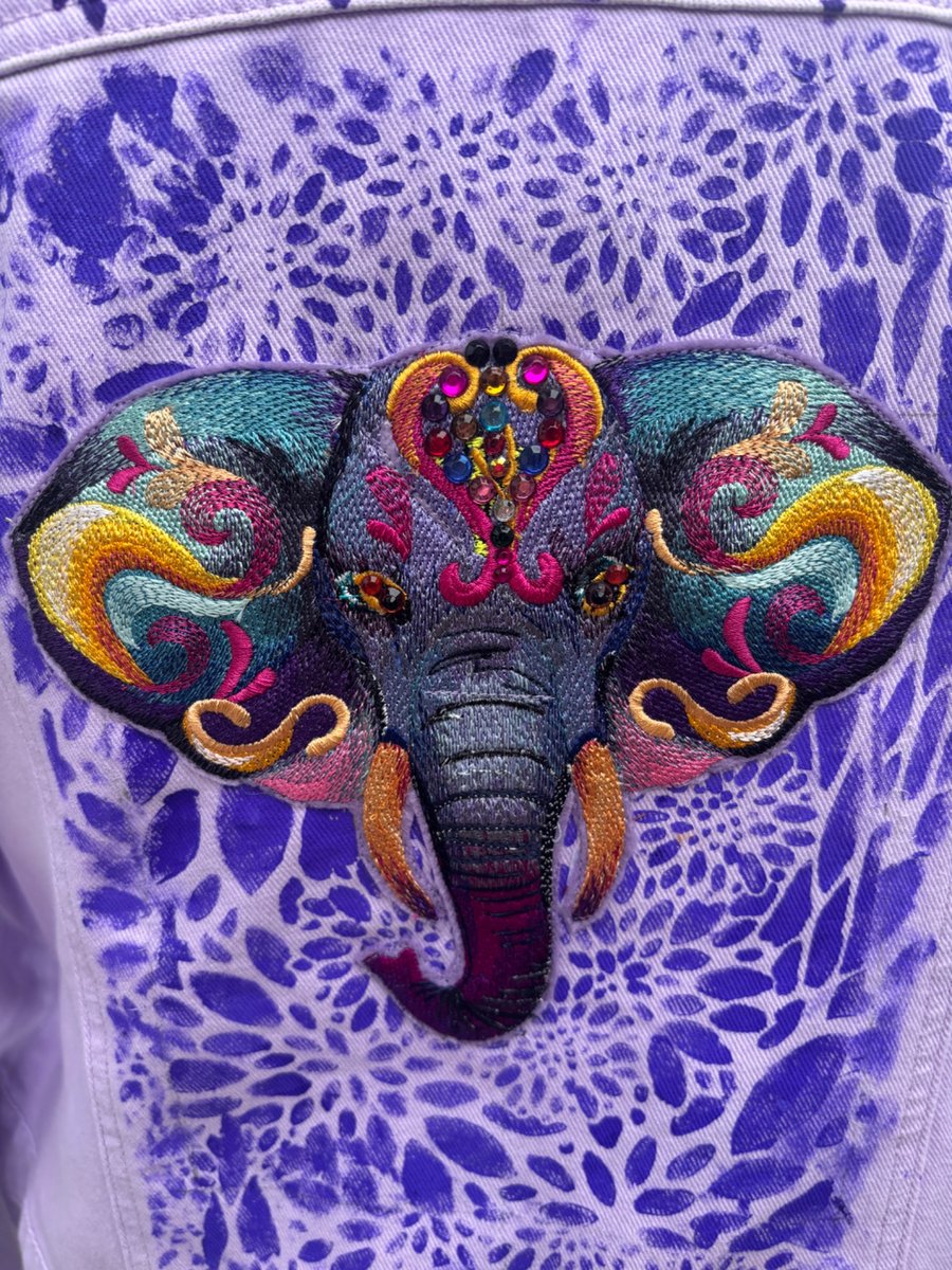 Purple Elephant Denim Jacket- brand new with tags
