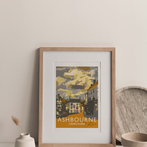 Ashbourne, Derbyshire House with a Heart Giclee A3 Travel Print