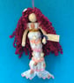 Mermaid Doll Hanging Decoration, Tilly, Pink, Sea Themed Mermaid Gifts