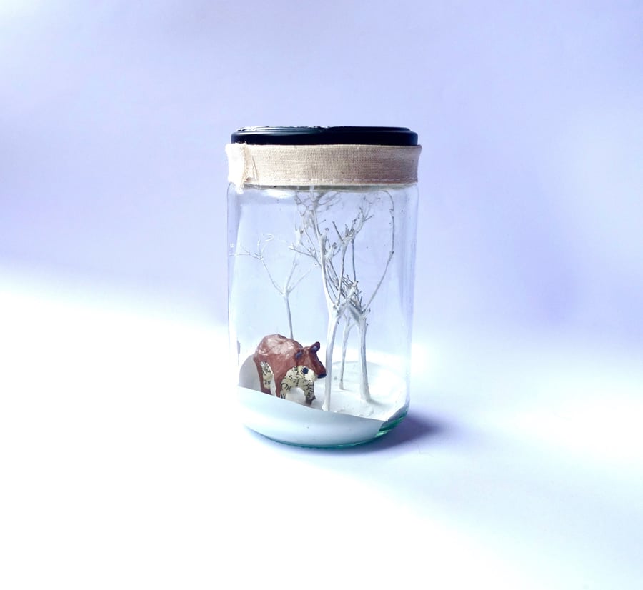 Tiny Bear Forest Jar - MADE TO ORDER