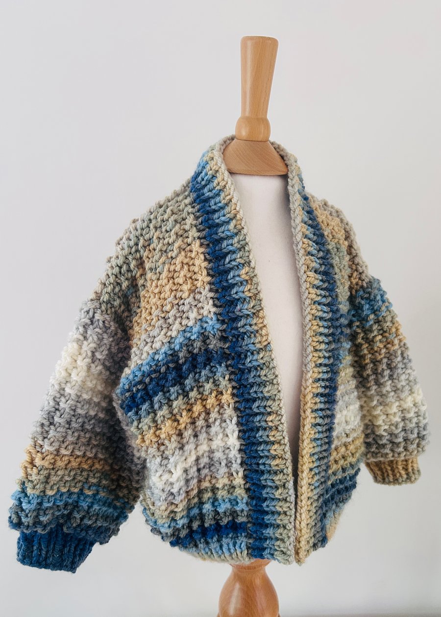 Hand Knitted Cardigan - Harris Cardigan - 1-2 years