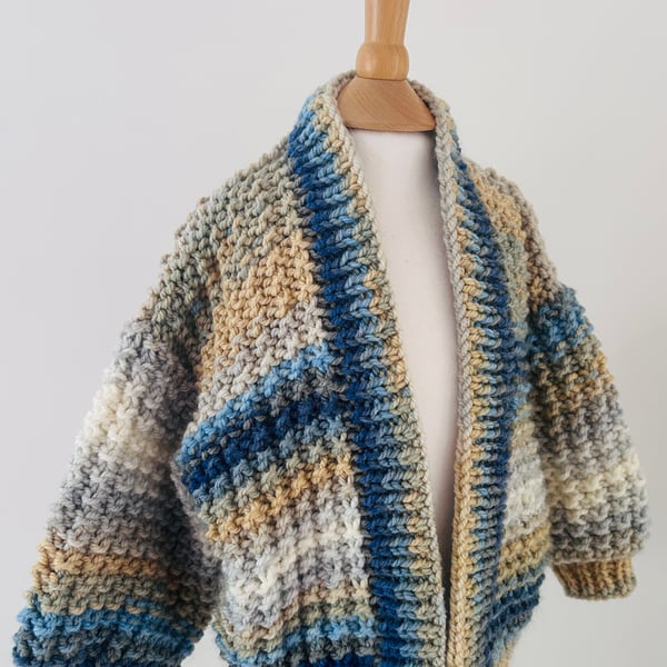 Hand Knitted Cardigan - Harris Cardigan - 1-2 years