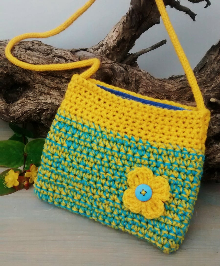 Girl's Bag in Yellow and Turquoise