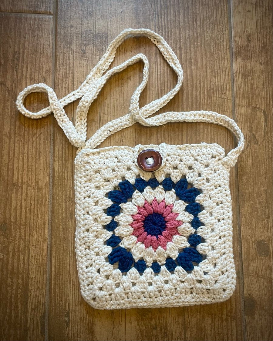 Granny Square Crossbody Bag, Retro Handbag, Crossbody Bag, Boho Bag