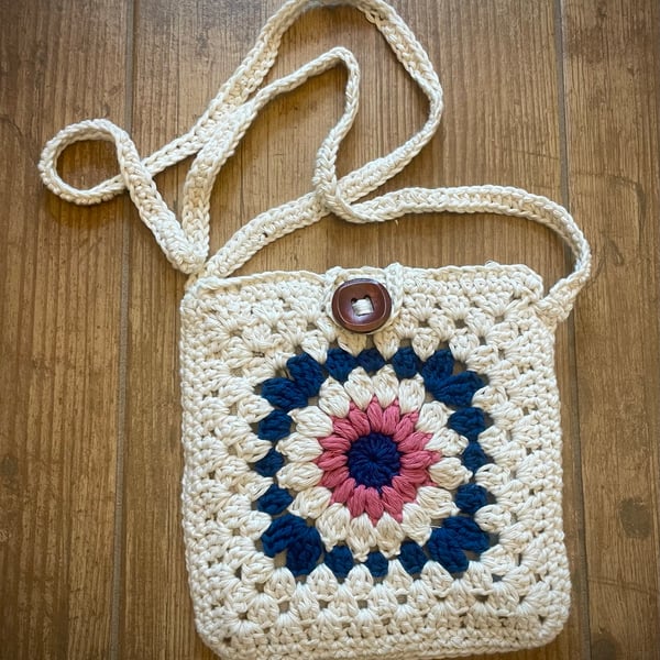 Granny Square Crossbody Bag, Retro Handbag, Crossbody Bag, Boho Bag