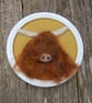  Highland Cow - Needle felt wool picture, textile art