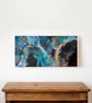 Abstract blue flow fluid acrylic canvas  - Image 7