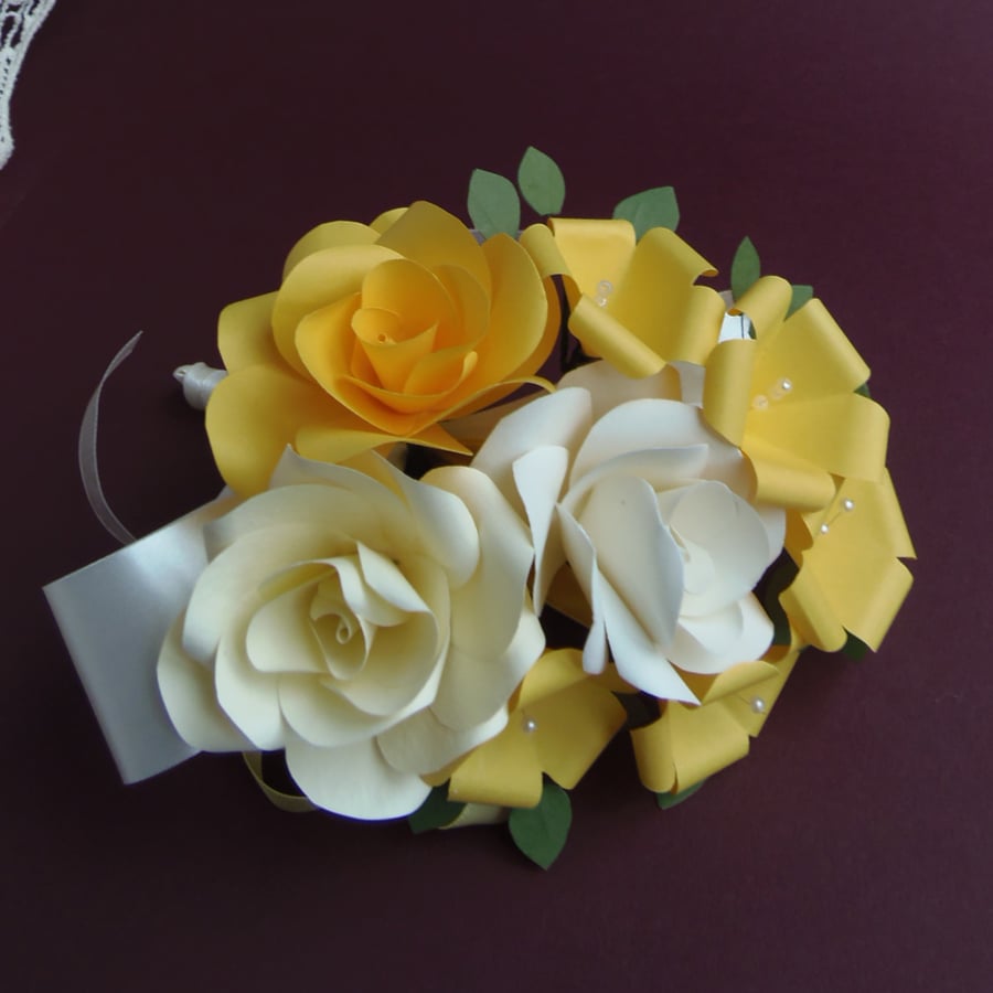 Cherry Blossom Corsage - Mother of the Bride - Paper Wedding Flowers