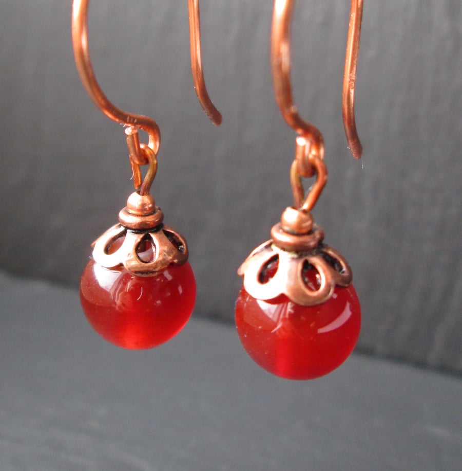 Red Carnelian Stone Earrings