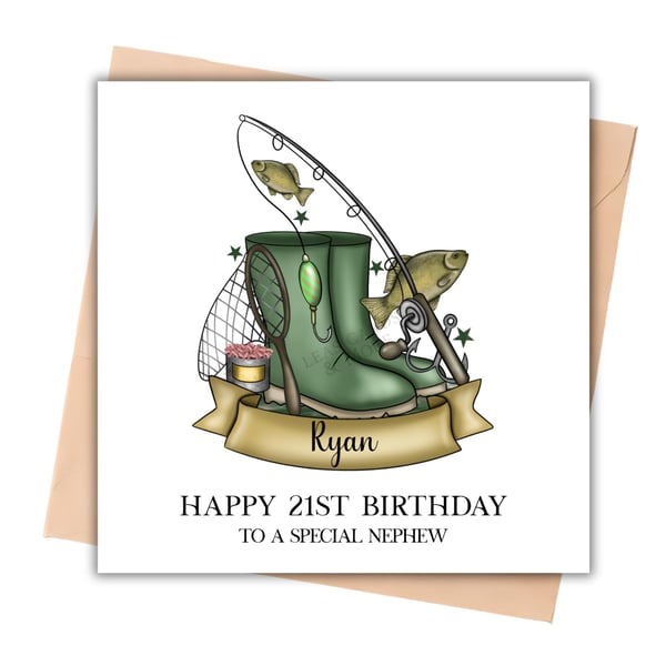 Fishing Boots Happy Birthday Card