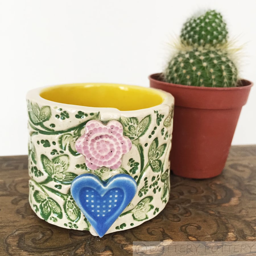 Small ceramic pot plant pot cactus pot for succulent trinket pot tealight holder