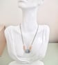 Moonstone and Vintage Pale Pink Satin Glass Bead Necklace - Image 5