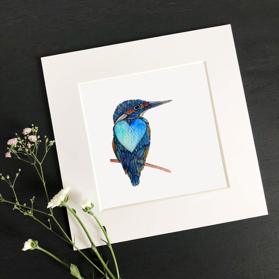 'Sapphire' 8" x 8" Mounted Print