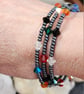 Haematite and crystal memory wire bangle - Image 4