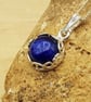 Floral Tiny sapphire pendant necklace. September birthstone - Image 1