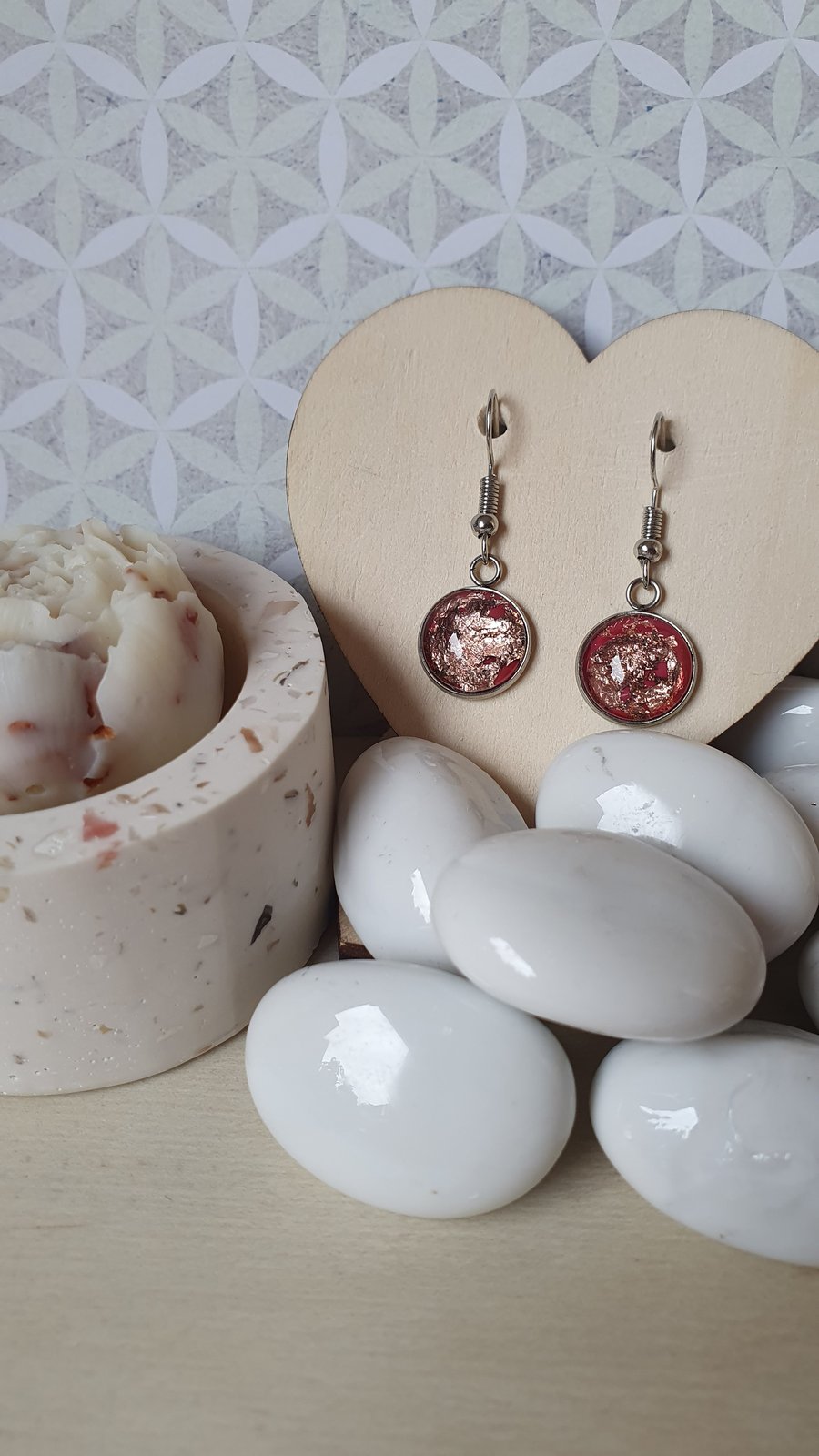 Red Rose Gold Leaf Folksy