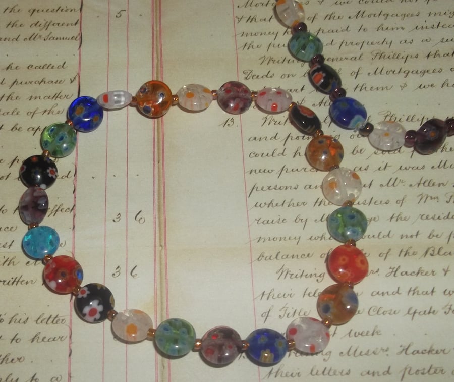 Two millefiori bead bracelets