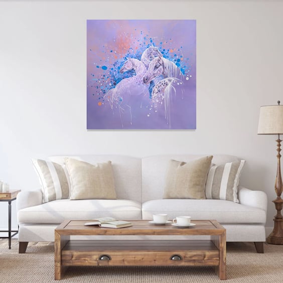 A Symphony of Horses, a purple horse painting