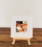 Mounted Whimsical Hare Rabbit with Bird Robin in Moonlight Watercolour Edition  - Image 1