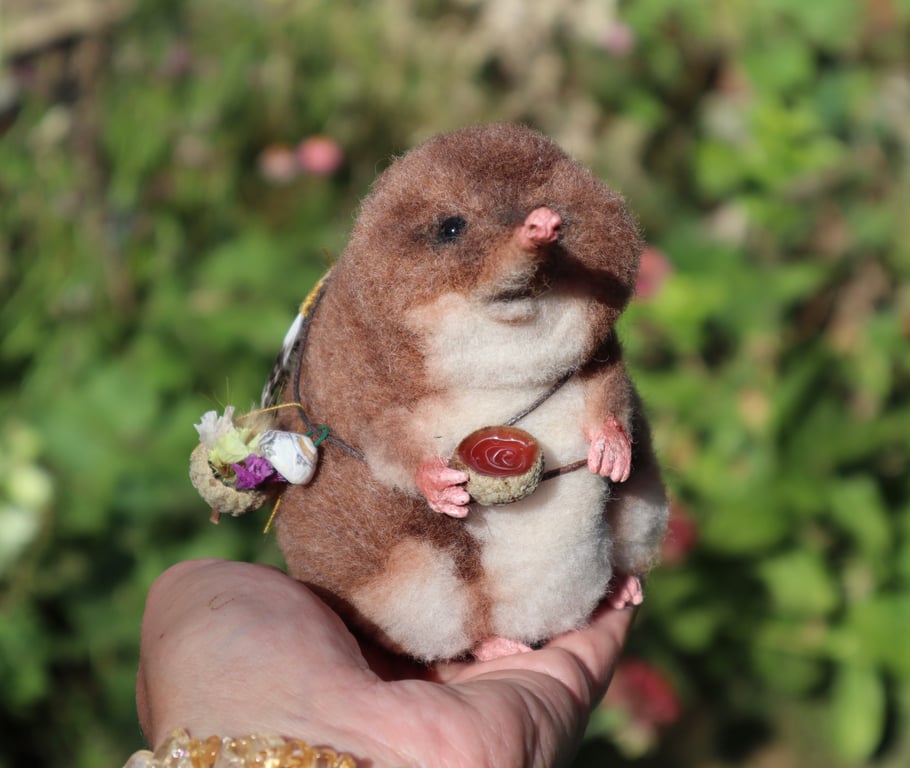 Needle felted shrew 