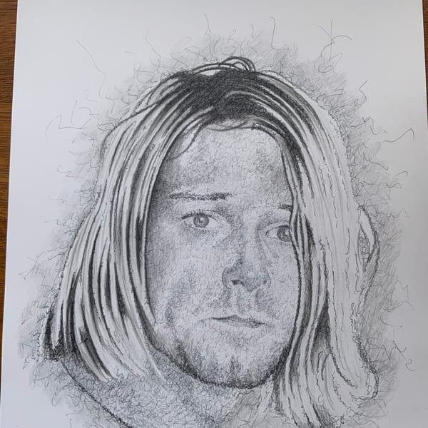 A portrait of Kurt Cobain