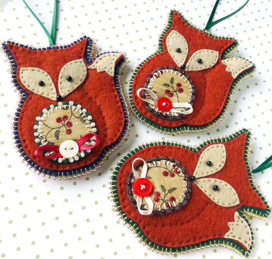 Christmas Fox Decoration - one fox decoration
