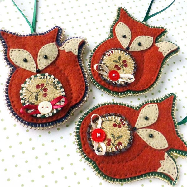 Christmas Fox Decoration - one fox decoration