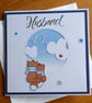 Husband Christmas Card - Foxes with Cloudy Sky