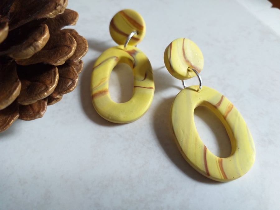 Yellow clay outlet earrings