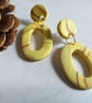 YELLOW MARBLE EFFECT POLYMER CLAY EARRINGS - - FREE UK POSTAGE - Image 1
