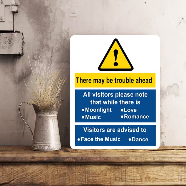 Funny Dance Warning Metal Wall Sign Gift Present Music Dancing Sign