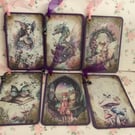 Set 6 Journal Cards Purple Dreamy Fairy Dragon Magical Tags Toppers