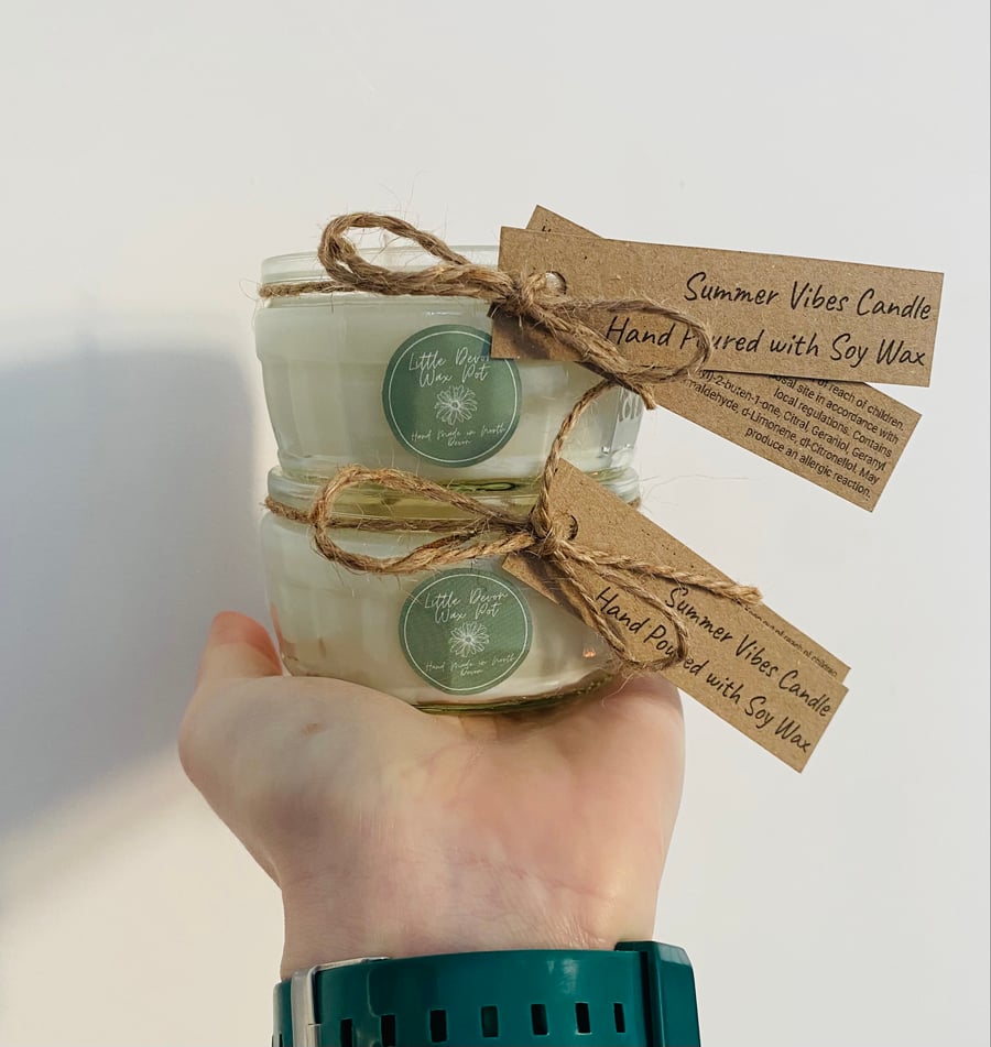 Pair of Recycled Jar Candles - Summer Vibes