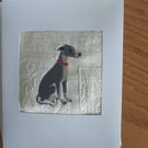 Card with Greyhound,Whippet Embroidery