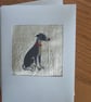 Card with Greyhound,Whippet Embroidery