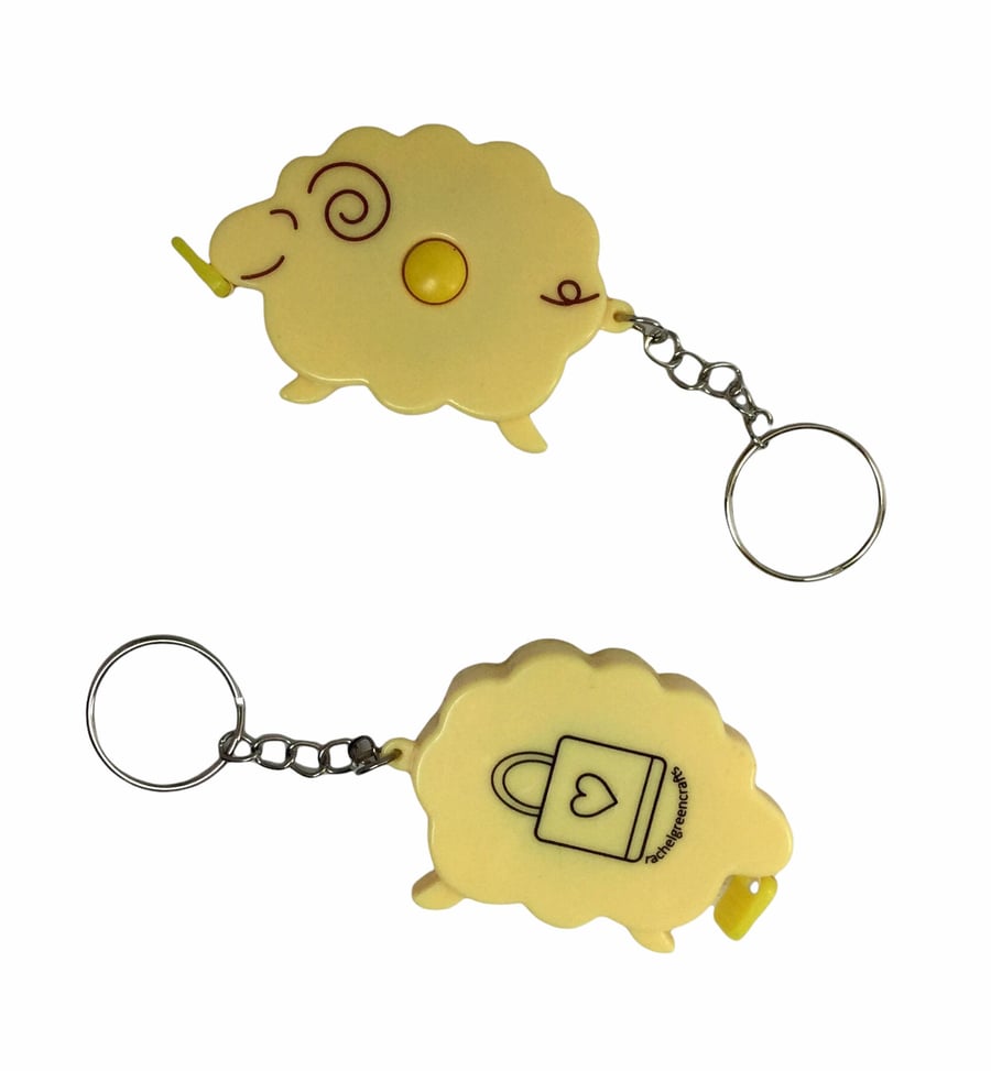 Sheep tape measure, retractable measure, keychain , Rachelgreencrafts, knitters 