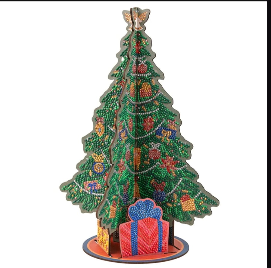 Stand up xmas tree diamond painting kit