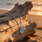 Ocean Silver Sea Glass Sand Dollar Charm 