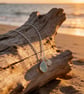 Ocean Silver Sea Glass Sand Dollar Charm 