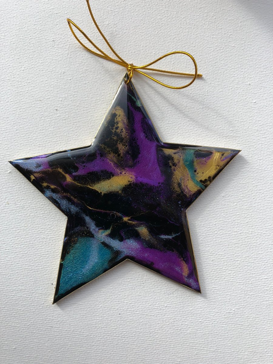 Christmas decoration, star, ornament , 12.5 cm , multicoloured 