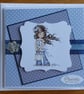 Happy Birthday Card - Girl With Lantern - Image 1