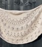 One Off Handknitted Crescent Lace Shawl Scarf Wrap in Taupe Wool Blend - Image 4