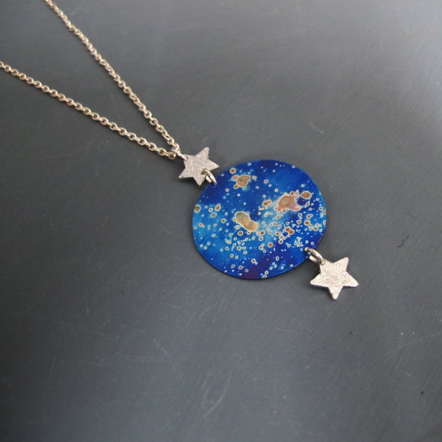 Aluminium & Titanium Galaxy & Stars Nebula Pendant